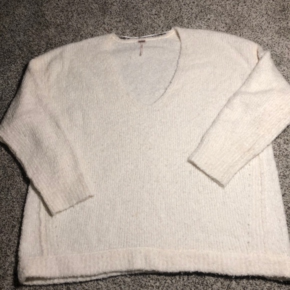 Free People Lofty V Neck Oversized Sweater - Picture 2 of 5